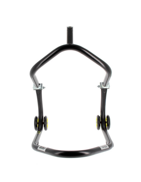 Béquille avant sous té BIHR Home Track noir mat roues jaune
