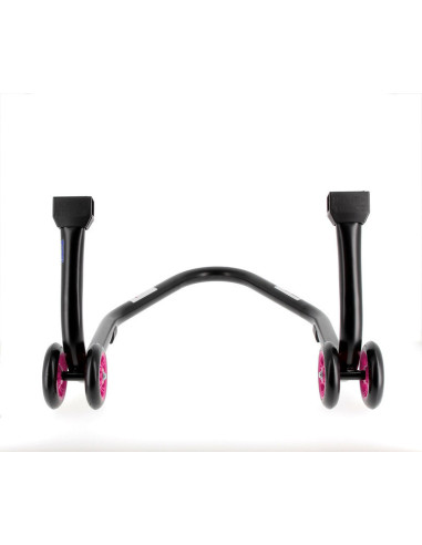 Béquille arrière BIHR Home Track supports en "L" noir mat roues rose