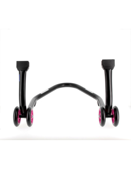 Béquille arrière BIHR Home Track supports en "L" noir mat roues rose