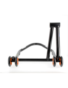 Béquille monobras gauche BIHR Home Track noir mat roues orange 2