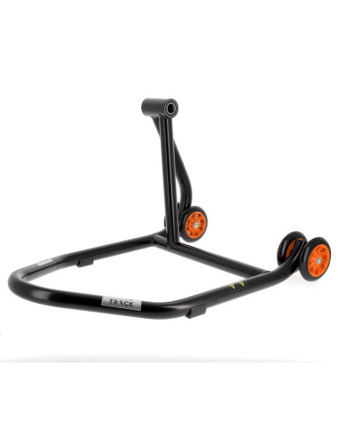Béquille monobras gauche BIHR Home Track noir mat roues orange