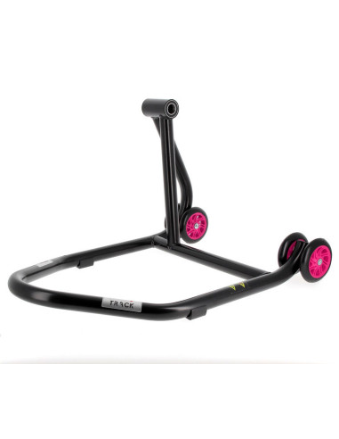 Béquille monobras gauche BIHR Home Track noir mat roues rose