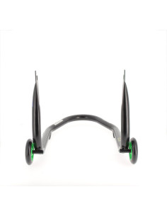 Béquille arrière BIHR Home Track fixe supports en "V" noir mat roues vert 2