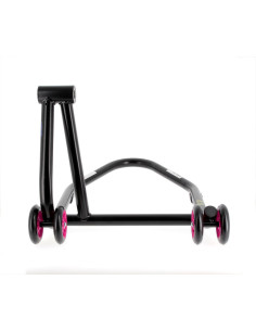 Béquille monobras droite BIHR Home Track noir mat roues rose 2