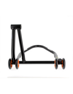 Béquille monobras droite BIHR Home Track noir mat roues orange 2