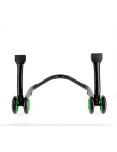 Béquille arrière BIHR Home Track supports en "V" noir mat roues vert 2