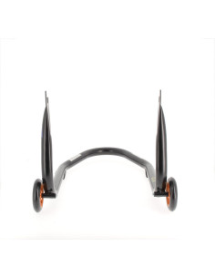Béquille arrière BIHR Home Track fixe supports en "V" noir mat roues orange 2
