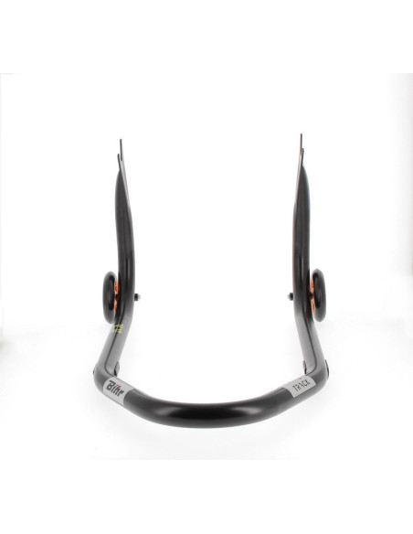 Béquille arrière BIHR Home Track fixe supports en "V" noir mat roues orange