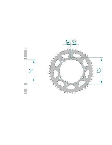 Kit chaine AFAM acier SUZUKI RMX 50 pas 420 1996 à 2003