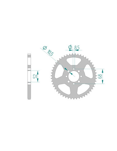 Kit chaine AFAM acier SUZUKI RV 50 pas 420 1979 à 1979