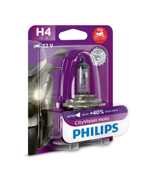 Ampoule PHILIPS H4 CityVision Moto 12V/60/55W - x1