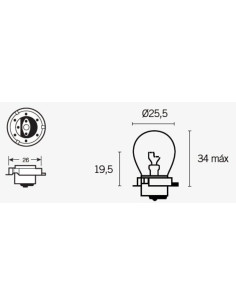 Ampoule TECNIUM SB25 12V 15W - x10