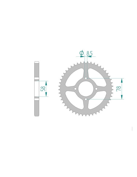Kit chaine AFAM acier SUZUKI RG 80 GAMMA pas 428 1984 à 1993