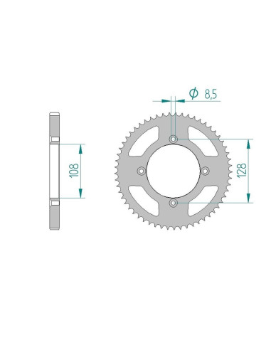 Kit chaine AFAM acier SUZUKI DR-Z 125 L K9,L0,L1,L2,L3 pas 428 2009 à 2013