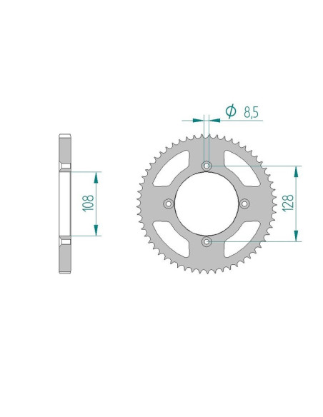 Kit chaine AFAM acier SUZUKI DR-Z 125 L K9,L0,L1,L2,L3 pas 428 2009 à 2013