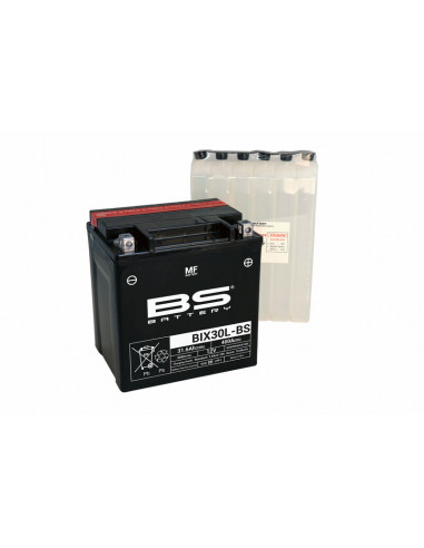 Batterie BS BATTERY sans entretien livrée avec pack acide - BIX30L-BS