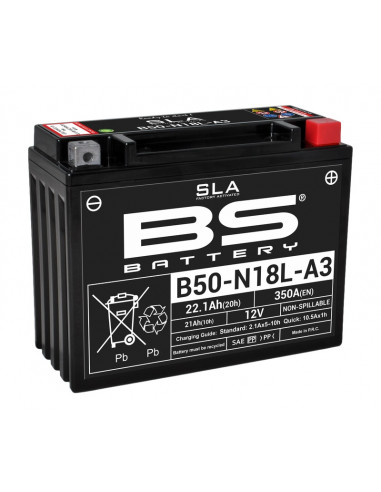 Batterie BS BATTERY SLA sans entretien activée usine - B50N18L-A3