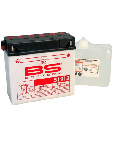 Batterie BS BATTERY conventionnelle avec pack acide - 51913 (12C16A-3A)