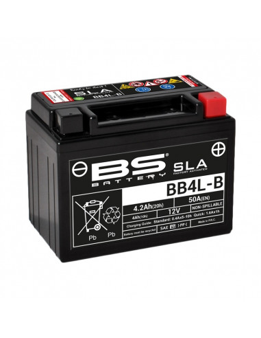 Batterie BS BATTERY SLA sans entretien activé usine - BB4L-B