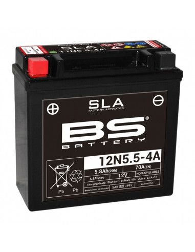 Batterie BS BATTERY SLA sans entretien activé usine - 12N5.5-4A