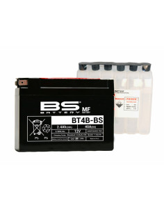 Batterie BS BATTERY Sans entretien avec pack acide - BT4B