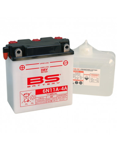 Batterie BS BATTERY conventionnelle avec pack acide - 6N11A-4