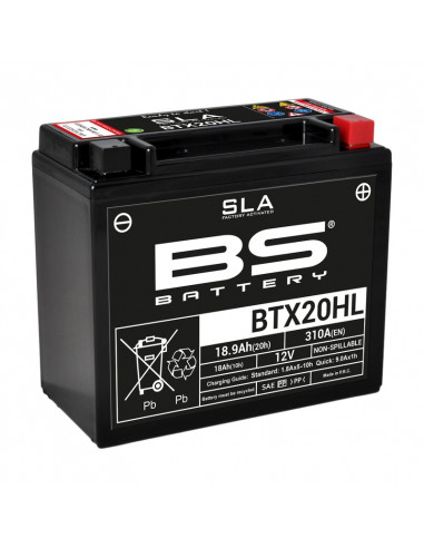 Batterie BS BATTERY Sans entretien avec pack acide - BTX20HL