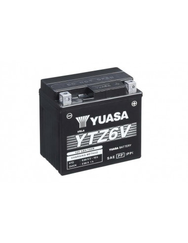 Batterie YUASA W/C sans entretien avec pack acide - YTZ6V