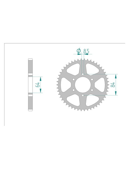 Kit chaine AFAM acier SUZUKI TS 125 A,B,C pas 428 1976 à 1978
