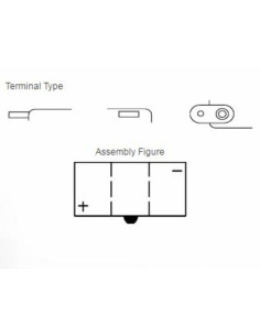 Batterie YUASA conventionnelle sans pack acide - 6N12A-2C/B54-6 2