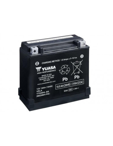 Batterie YUASA Sans entretien avec pack acide - YTX20HL-BS-PW