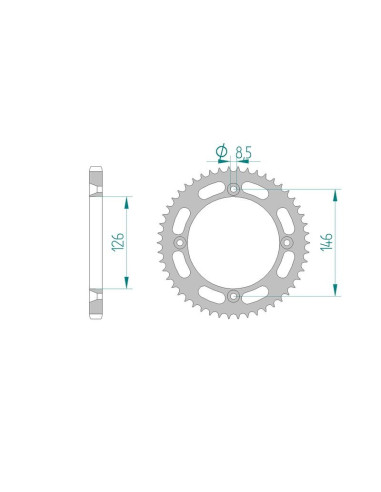 Kit chaine AFAM acier SUZUKI TS 125 X E-J pas 428 1984 à 1991