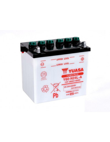 Batterie YUASA conventionnelle sans pack acide - Y60-N24L-A