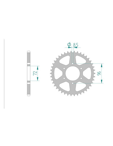 Kit chaine AFAM acier SUZUKI DR 250 S E,F,G,H,Z pas 520 1982 à 1987